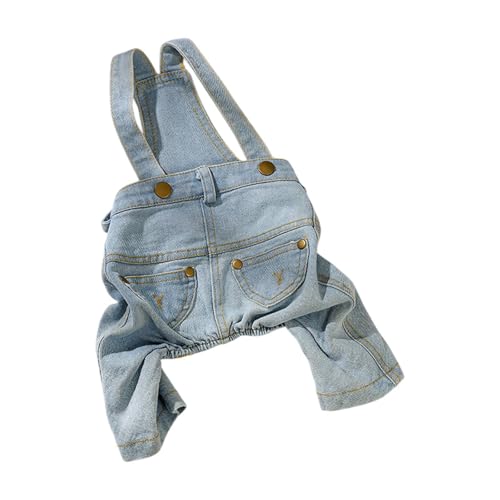 FewNvWa Hund Overall Denim für Haustiere, Cowboy Outfit für Halloween, M von FewNvWa