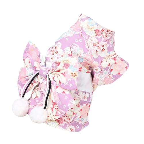 FewNvWa Katzen Outfit für Kleine Hunde, Blumenmuster, Kostüm für Feiern, Rosa von FewNvWa