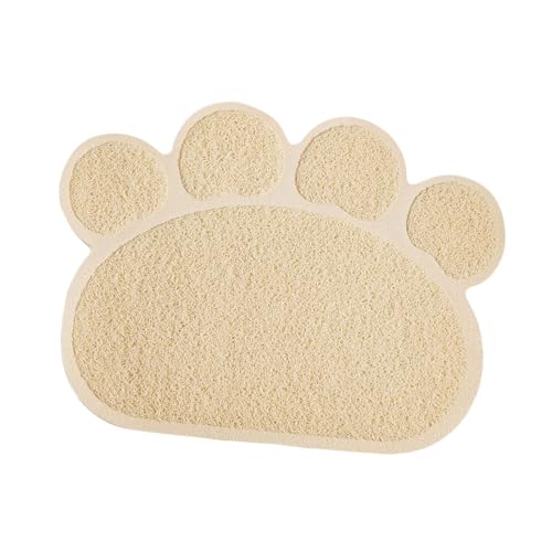 FewNvWa Katzentoilettenunterlage, Futterset für Haustiere, Napfmatte für Katzen Und Hunde, Futterstation für Kleine Tiere, Beige von FewNvWa