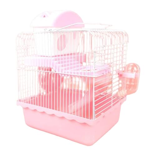 FewNvWa Tragbarer Käfig für kleine Haustiere, 9.06"x6.69"x11.81", Hamsterträger für Eichhörnchen und Zwerghamster, Rosa von FewNvWa