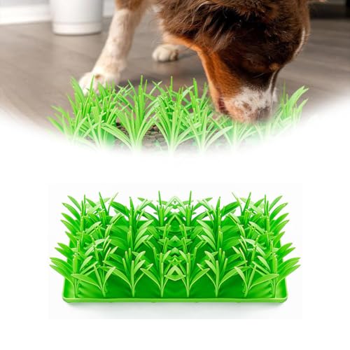 1 x Silikon-Grasmatte für Katzen, grünes Gras, Silikon, Slow Food-Matte, Silikon-Grasfütterungsmatte für Katzen, Katzengrasmatte für Innenkatzen, Silikon, Grasschnüffelmatte für Katzen von Fgbetcv