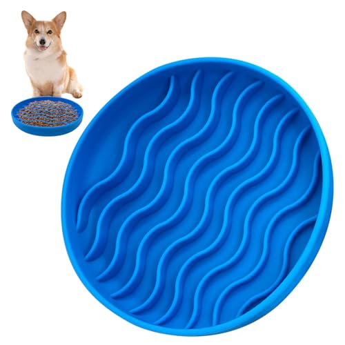 Fhiny Slow Feeder Hundenapf, Silikon Hund Puzzle Schüssel Slow Feeder Puppy Bowls Slow Eating Modern Lick Mat Design Spülmaschine Mikrowelle Fit für schnelle Esser, alle kleinen, mittleren Hunde, von Fhiny