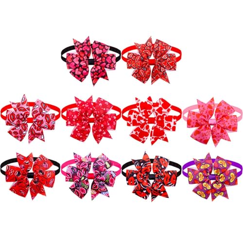 10 Pack Heart Bowknot Form Bowties Regulierbare Hunde Bowties Kragen Haustierkleidung Für Partys Oder Fotos von Fhkpsqkcn