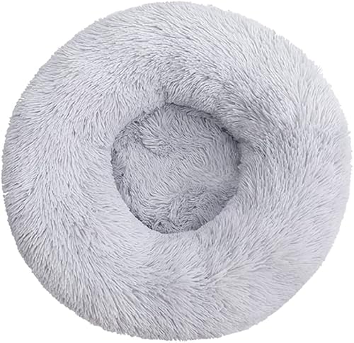 Fhodigogo Hundebett Katzenbett Waschbar Donut Hundebett Weiches Plüsch Rundes Hundesofa mit Wasserfeste Unterseite Katzenbett (37CM) for 3KG von Fhodigogo