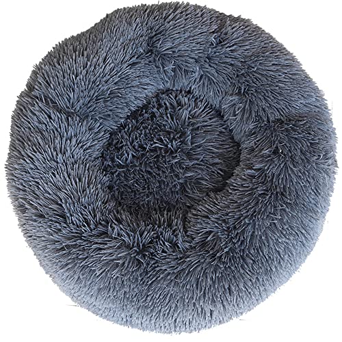 Fhodigogo Hundebett rund Hundekissen hundekissen Katzenbett katzenkissen hundebett kleine Hunde Donut Hundebett Kleine Hunde Bett Katzendecke Hundedeck (60cm) für Katzen von Fhodigogo