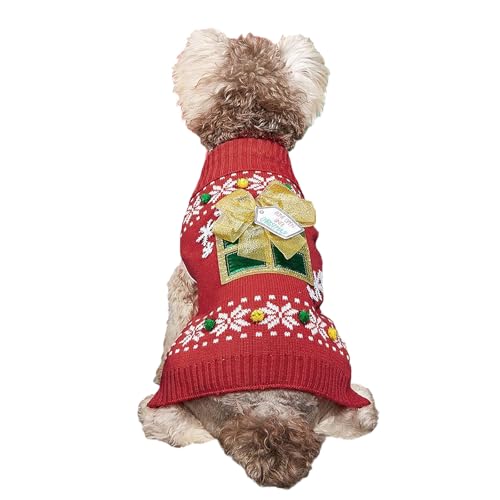 Fhsqwernm Weihnachtspullover für Hunde, Strickpullover mit Schleife, für kleine Katzen, Hunde, Festival, Fotografie, Anzug, Party-Outfit Fhsqwernm Weihnachtspullover für Hunde, Strickpullover mit Schleife, für kleine Katzen, Hunde, Festival, Fotografie, Anzug, Party-Outfit von Fhsqwernm