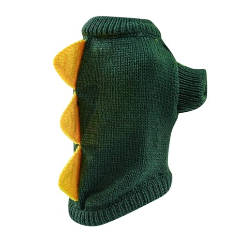 Fhtahun Haustier Kleidung für Kleine Mittlere Hunde & Katzen, Lustiges Dinosaurier Hunde Warm Pullover Cosplay Party Hundekostüm (Green, XL) von Fhtahun