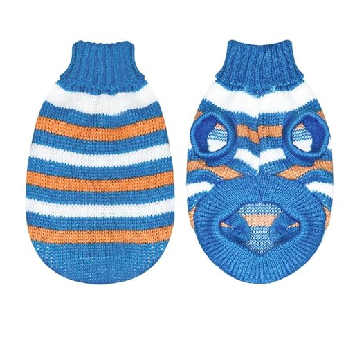 Fhtahun Hundepullover Kleine Hunde, Stricken Pullover Warmer Hunde Pullis Weich Komfortabel Welpenkleidung für Kleine Mittelgroße Hunde Katze (Blue, M) von Fhtahun