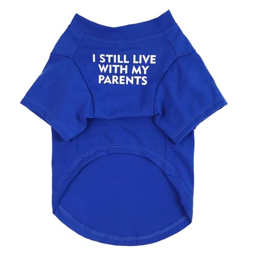 Fhtahun Hundeshirts Welpen Basic T-Shirt Rundhals Tee Shirts Haustier Kleidung für Kleine Mittlere Jungen Mädchen Hund Katze (Blue, L) von Fhtahun