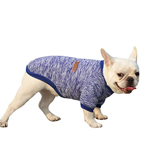 Fhtahun Pet Dog Puppy Classic Sweater, Haustier Katze Hundepullover, Katzenkleidung Bequeme Haustiermantel-Kostüm Warme Pullover Bekleidung für Welpen Kleiner Mittlerer Hund (Dark Blue, S) von Fhtahun