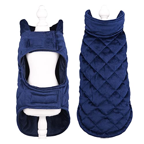 Hundeweste Warme Weiche Haustier Kleidung Hund Mantel für Hundekleidung Indoor Outdoor Hundemantel Hundepullover Chihuahua (Navy, M) von Fhtahun