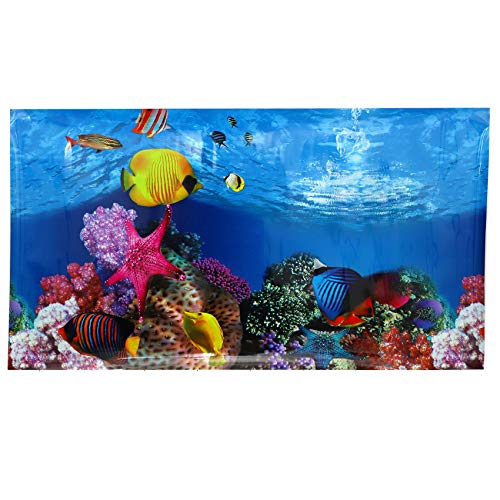 Ficher Aquarium Hintergrund Papier HD Bild 3D dreidimensionale Aquarium tapeten Hintergrund malerei doppelseitige Aquarium dekorative Aquarium Aufkleber (50 * 82 cm) von Ficher