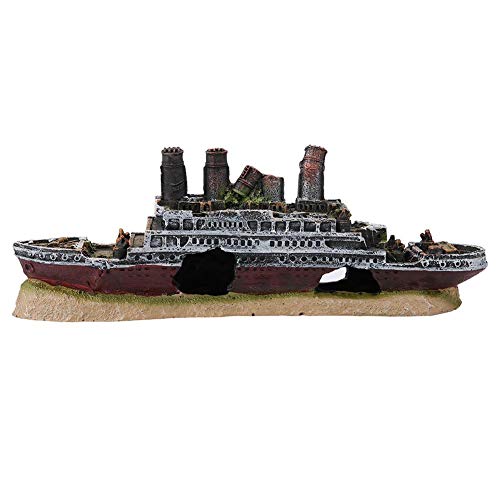 Fictory Titanic Aquarium Schiff Dekoration - Titanic Lost Wrecked Boat Schiff Aquarium Dekoration Ornament Wrack Ornamente von Fictory