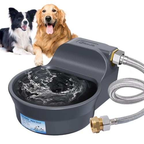 Hunde-Wassernapf-Spender, automatischer Haustier-Wasserspender für Hunde, Wassernapf, automatisches Wasserfüllventil, 2 l, großer Wasserbrunnen, 3/4 Zoll Wasserrohr-Bewässerung für Hund, Huhn von Ficuswin