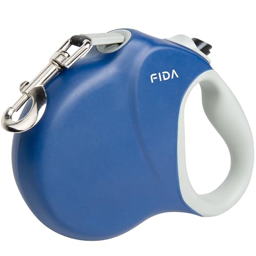 Fida Hundeleine 8m, Rollleine für große Hunde bis 50kg, Blau von Fida