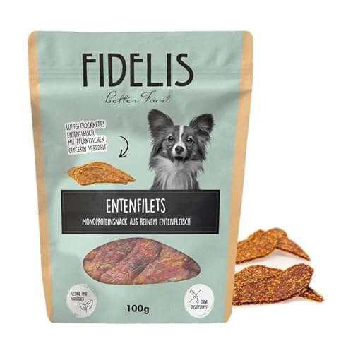 Fidelis - Entenfilet Streifen für Hunde 100gr - Luftgetrocknete Hunde Leckerlis aus 100% natürlichen Rohstoffen - Hunde Leckerli als Snack für zwischendurch von Fidelis