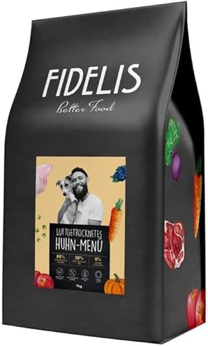 Fidelis - Getrocknetes Hühnchen-Menü für Hunde 5kg - Premium Hundefutter trocken mit 80% Fleischanteil, Gemüse & Obst - Proteinhaltiges Trockenfutter Hund getrocknet - Zucker- & Getreidefrei von Fidelis