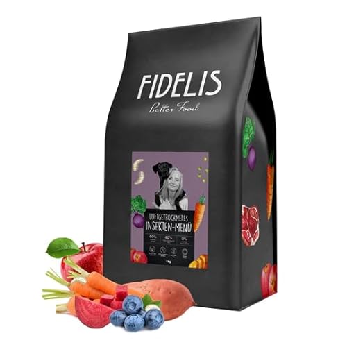 Fidelis - Getrocknetes Insekten-Menü für Hunde 2kg - Premium Hundefutter trocken mit 60% Insektenlarven, Gemüse & Obst - Proteinhaltiges Trockenfutter Hund luftgetrocknet - Zucker- & Getreidefrei von Fidelis