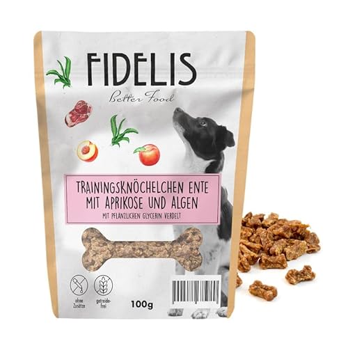 Fidelis – Trainingsknöchelchen Ente mit Aprikose und Alge (100g Tütchen) von Fidelis