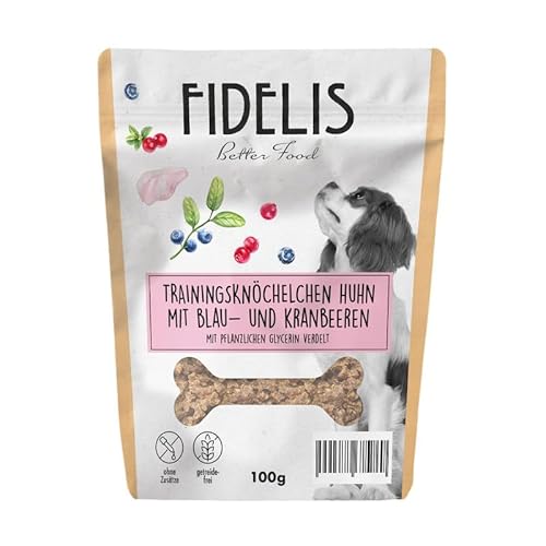 Fidelis – Trainingsknöchelchen Huhn mit Blaubeere und Kranbeere (100g Tütchen) von Fidelis