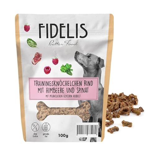 Fidelis – Trainingsknöchelchen Rind mit Himbeere und Spinat (100g Tütchen) von Fidelis