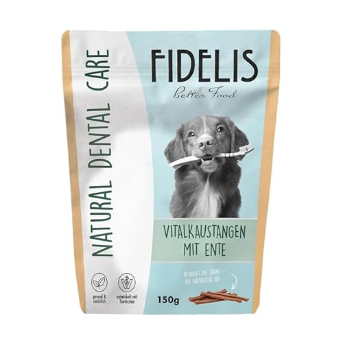 Fidelis - Vitalkaustange Ente - Zahnpflege Snacks für Hunde 150gr - Luftgetrocknete Hunde Leckerlis aus 100% natürlichen Rohstoffen - Hunde Leckerli als Snack zur Zahnhygiene von Fidelis