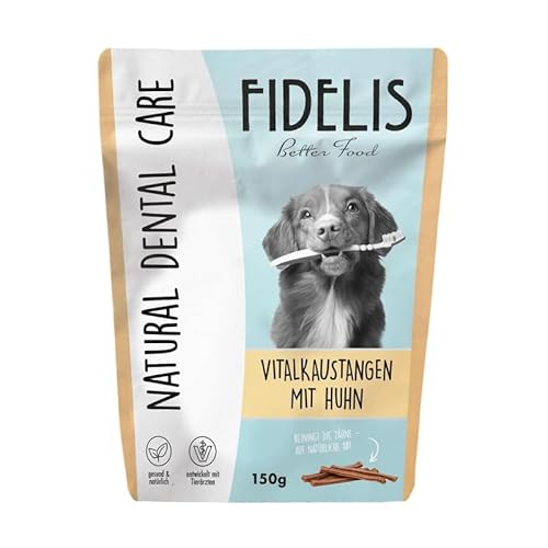 Fidelis - Vitalkaustange Huhn - Zahnpflege Snacks für Hunde 150gr - Luftgetrocknete Hunde Leckerlis aus 100% natürlichen Rohstoffen - Hunde Leckerli als Snack zur Zahnhygiene von Fidelis