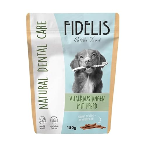 Fidelis - Vitalkaustange Pferd - Zahnpflege Snacks für Hunde 150gr - Luftgetrocknete Hunde Leckerlis aus 100% natürlichen Rohstoffen - Hunde Leckerli als Snack zur Zahnhygiene von Fidelis