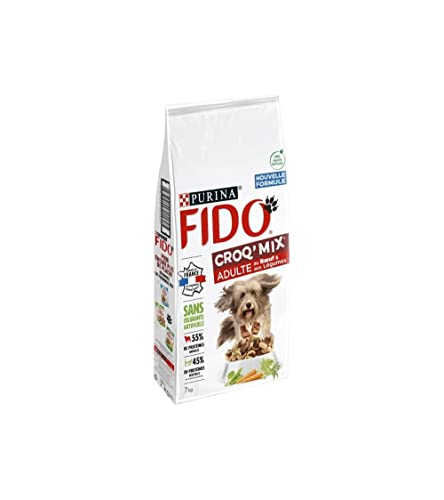 FIDO Croq' Mix | Rind und Gemüse | Trockenfutter für ausgewachsene Hunde | 7 kg Beutel von Fido