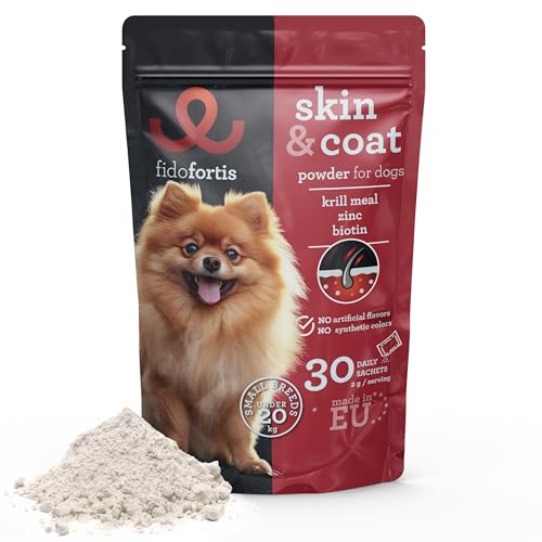 FidoFortis Interchew Fell & Haut Booster für kleine Rassen - Krillöl, Zink & Biotin - Gegen Juckreiz & Haarausfall - Made in Slowenien (Große Rassen, 1) von FidoFortis