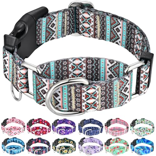 Fidohug Martingale Hundehalsband mit Schnalle, Tribal-Design, verstellbar, ausbruchsicher, Haustierhalsbänder (Azteken, klein) von Fidohug