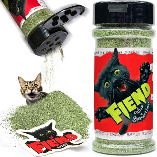 Fiend Premium Katzenminze - Silvervine Shaker Flasche Die weichste + stärkste + sicherste Premium Katzenminze Mischung für die glücklichsten Katzen! von Fiend