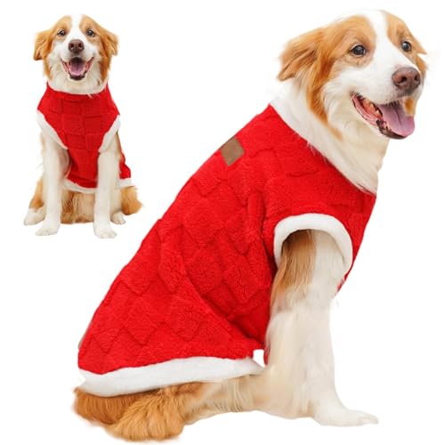 Fierudeng Pullover für Hunde – Winterjacke für Hunde aus Plüsch – dicke Haustier-Kleidung für kaltes Wetter, warme Schneejacke, Zubehör für große Hunde, kalte - und Wintersaison von Fierudeng