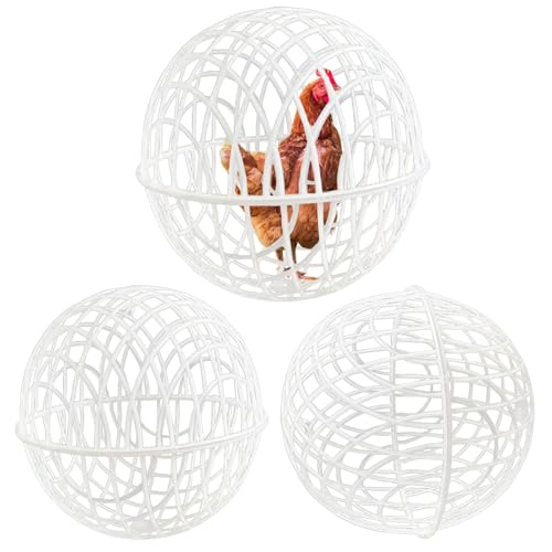 Hühnerbälle Käfig für draußen - 3 Stück Haustier Sicherheitskäfig - Ballförmiger Hühner Hamster Ballkäfig Sicheres Gehnetz kann Sich frei und sicher im Käfig bewegen von Fierudeng