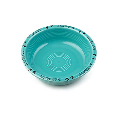 Fiesta Medium 19oz"Meow" Cat Bowl | Turquoise von Fiesta