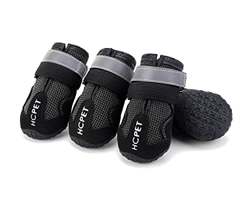 Filhome 4Pcs Hundestiefel, wasserdichte Hundeschuhe, mit Reflektierender Robuster Anti-Rutsch-Sohle und Rutschfester für Kleine Mittlere Große Hunde von Filhome