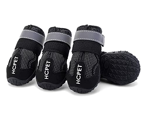 Filhome 4Pcs Hundestiefel, wasserdichte Hundeschuhe, mit Reflektierender Robuster Anti-Rutsch-Sohle und Rutschfester für Kleine Mittlere Große Hunde von Filhome