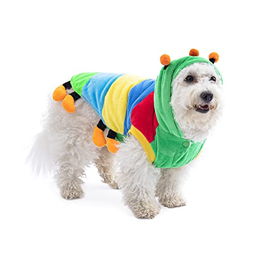 Filhome Buntes Halloween Kostüm Raupe Haustier Kostüm Cosplay Kleidung für Holliday Party Kleid lustig Hund Katze Welpe Größe M von Filhome