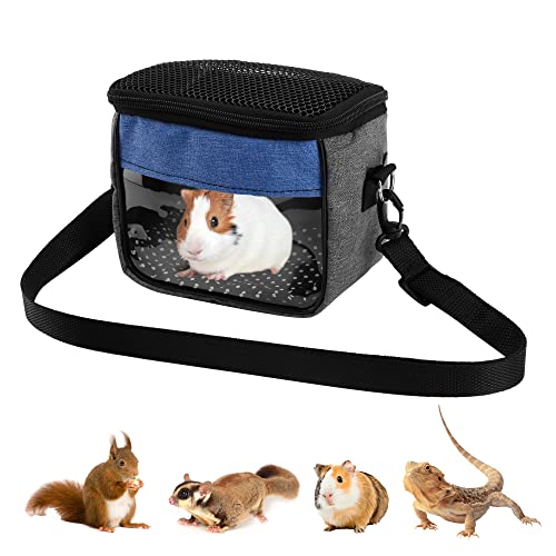 Filhome Hamster Reisetasche, Kleintier Schultertasche, Tragbar Atmungsaktiv Haustiertragetasche, für kleine Haustiere Igel Zucker Gleiter Eichhörnchen Kaninchen (18*11*14cm) von Filhome