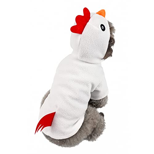 Filhome Huhn Hundekostüm Katzen Halloween Weihnachts Cosplay Costume Hoodie Outfits Mantel Kleidung für Kleine mittelgroße Hunde Welpen (M) von Filhome