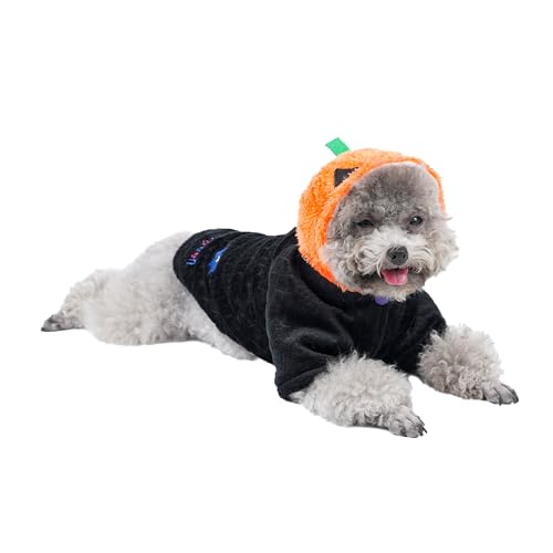 Filhome Lustiges Hundekostüm Kürbis Design Halloween Hundekostüm Weihnachten Festival Party Haustierkostüm für Kleine Hunde, Welpen, Katze (L: Halsumfang: 35 cm, Brustumfang: 48 cm) von Filhome