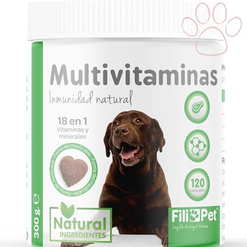 Filipet Vitamine Impromune für Senioren und Erwachsene | stoppt Haarausfall, Abwehrkräfte, Haut und Gelenke | 120 unwiderstehliche Kausnacks für Ihren Hund von Filipet