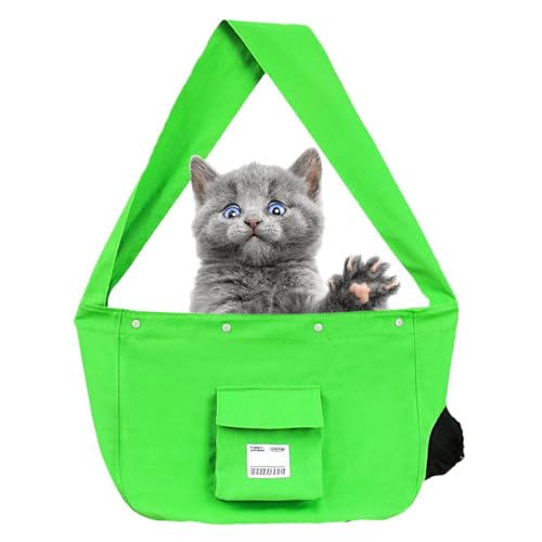 Cat Carrier Bag, Cat Carrying Sling Breathable Canvas Bag, Pet Carrier Bag, Shoulder Chest Bag, Pet Sling Carrier, Easy to Use, Portable for Traveling Hiking Camping Pets von Filvczt