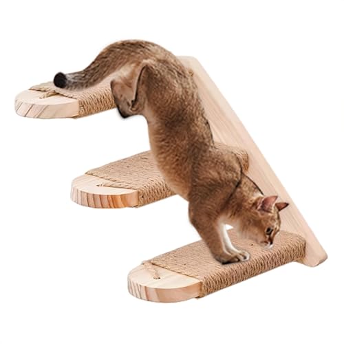 Cat Wall Steps, Cat Climbing Steps, Cat Stairway in Natural Pine Wood, Space-Saving Safe Cat Stairs, Cat Climbing Shelf Wall Mounted, Easy to Use, Portable for Cat Climbing Playing Resting von Filvczt