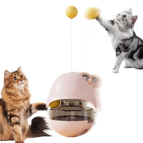 Cat Treat Dispenser, Kitten Food Ball, Small Cat Food Balls, Slow Feeder Cat Food Toy, Cat Food Dispenser Interactive Puzzle Ball Toy, Easy to Use, Portable for Pet Training von Filvczt