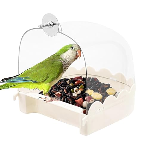 Filvczt Cockatiel Bird Bath, Cockatiel Bird Bathtub, Bathtub Bird Cage Accessories Cleaning Clear Bathtub, Hanging Birdbath Box Toy, Budgies Caged Bathing Tubs, Easy to Used, Portable for Birds von Filvczt