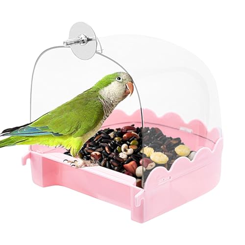 Filvczt Cockatiel Bird Bath, Cockatiel Bird Bathtub, Bathtub Bird Cage Accessories Cleaning Clear Bathtub, Hanging Birdbath Box Toy, Budgies Caged Bathing Tubs, Easy to Used, Portable for Birds von Filvczt