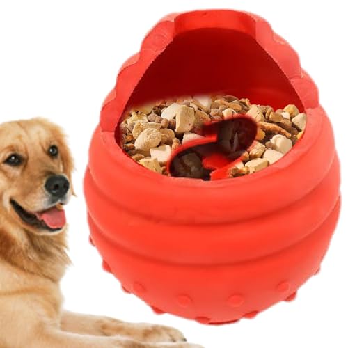 Filvczt Hundefutter Spielzeug, Hund Beißspielzeug Ball, Gummi Hund Leckerli Hundeball, Dosierung Hundespielzeug, Hund Zahnreinigung Spielzeug Ball, Einfach zu bedienen, Tragbar für Kleine Große Hunde von Filvczt