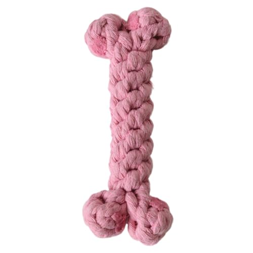 Filvczt Kauspielzeug für Hunde, Baumwollknochen, Welpenspielzeug, Zahnreinigung, Hundespielzeug, mit gesundheitlichen Vorteilen, langlebige und weiche Baumwolle, 15,5 cm, Rosa, für Hunde und Katzen von Filvczt