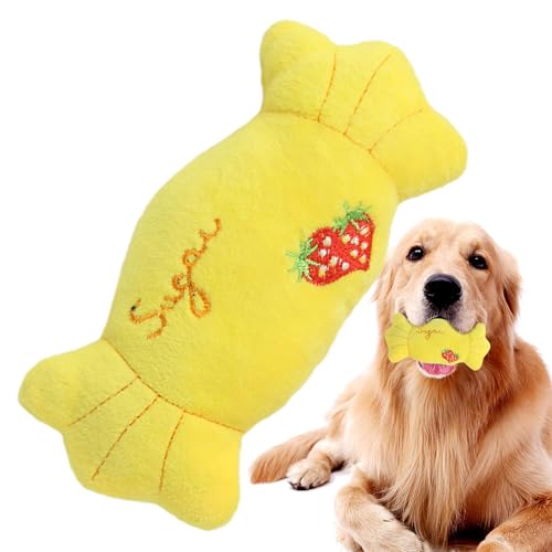 Filvczt Squeaker Dog Toys, Candy Shape Dog Toys, Indoor Cats Toys, Puppy Teething Toys, Cotton Interactive Dog Plush Toys, Easy to Use, Portable for Training Teeth and All Breed von Filvczt